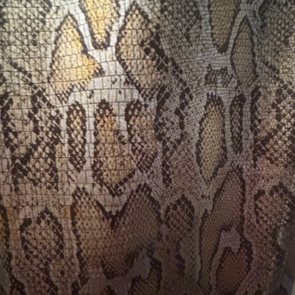 Free People "Rio" Metallic Gold Python Elastic Wa… - image 12